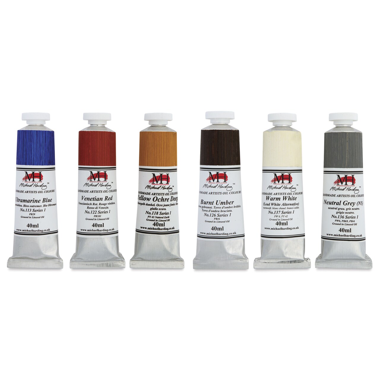 Michael Harding Artists Oil Color - Set of 6, Contemporary Portrait, 40 ml Tubes